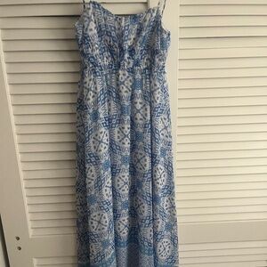 Ocean oasis dress (blue and white patterned)